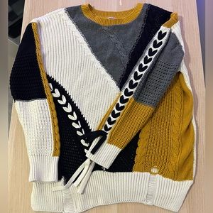 DEX Cute Trendy Sweater - Black/Gray/Yellow/Cream